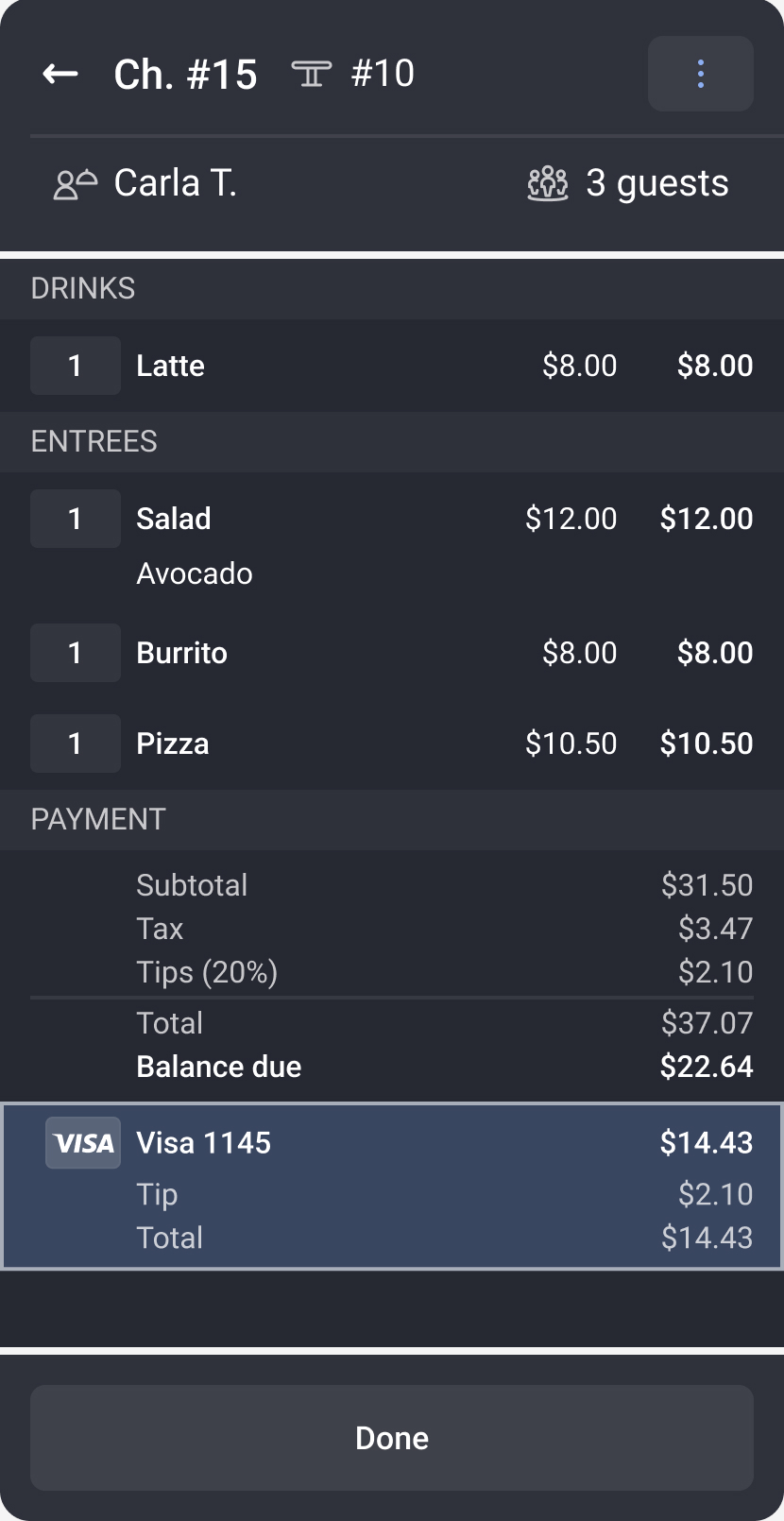 partial payment pos