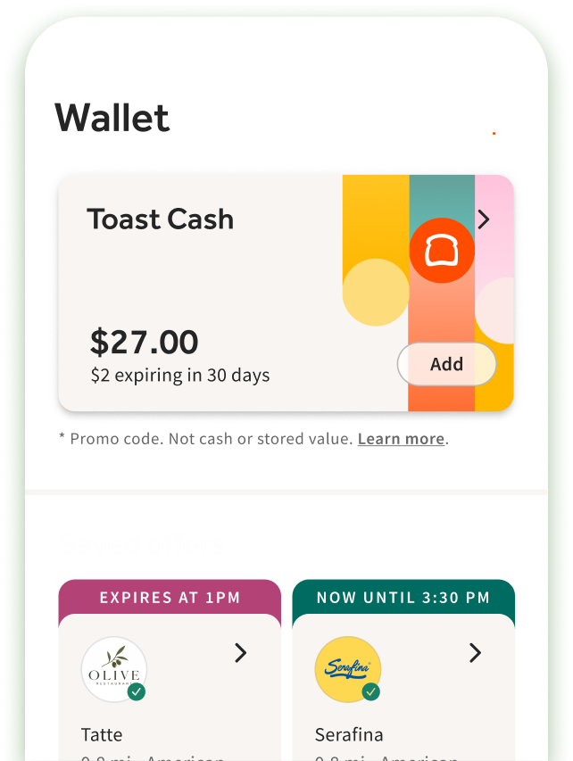 Toast Cash wallet